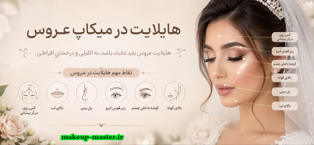 هایلایت در میکاپ عروس